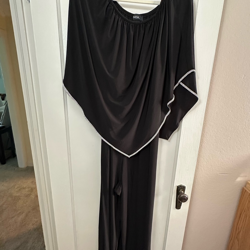 MSK Black Dress with Rhinestone Trim